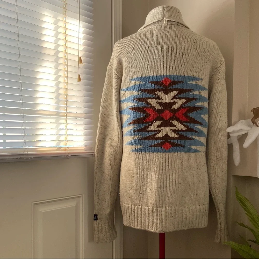 Obey Propaganda women cream wool blend long sleeves  cardigan. Size S. Used. - Picture 8 of 9